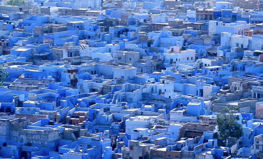 Jaipur is known as the Pink City, but some say that the Blue City is more blue than the Pink City is pink.
